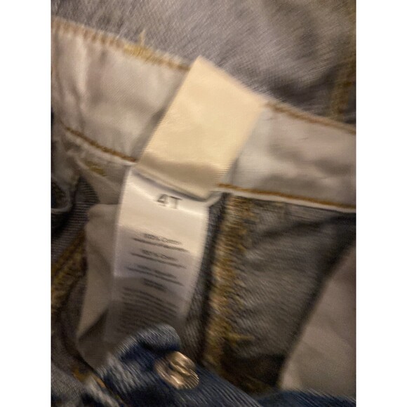 Oshkosh B'Gosh Overalls Denim Jeans Girls Size 4T Blue Butterfly Flower Outdoors - Picture 3 of 4